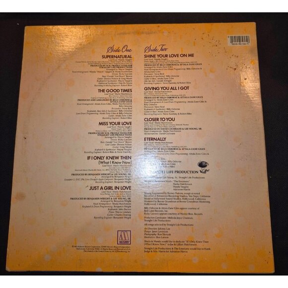 The Emotions "If I Only Knew" Vinyl LP Album Signed Motown 1985 - Picture 2 of 5